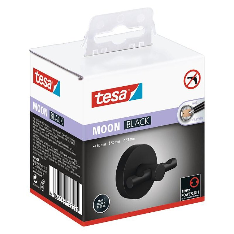 tesa Handtuchhaken MOON schwarz