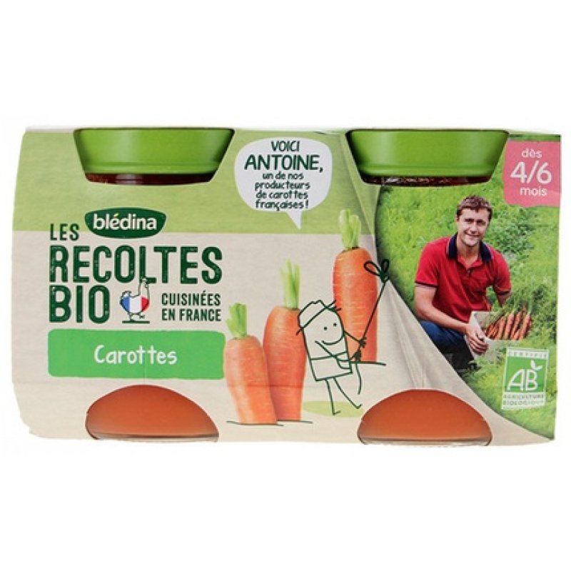 Bledina Les Recoltes Organic Carrot Jars 130g - Pack of 2
