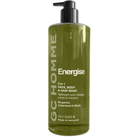 Grace Cole Homme Energise Body Wash Bergamot Cedar & Musk 3 In 1 Washing Gel