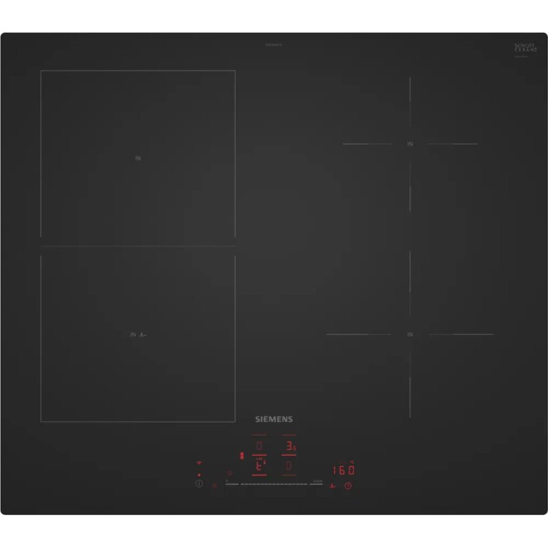 Siemens iQ500 ED61AHSC1E plaque Noir Intégré 59.2 cm Plaque avec zone à induction 4 zone(s)