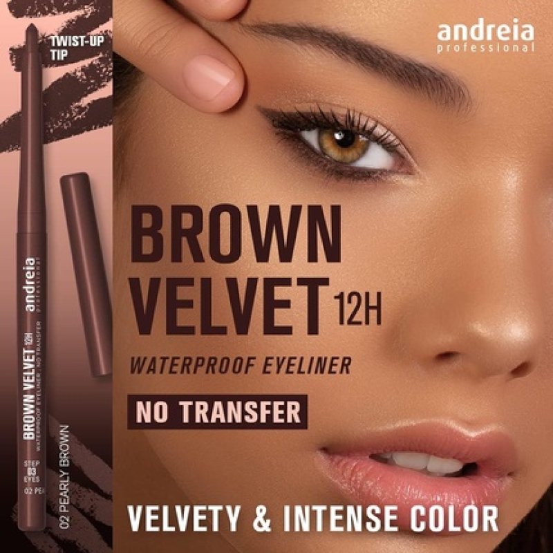 Andreia Professional Make Up Eyes Brown Velvet 12H Waterproof Eyeliner