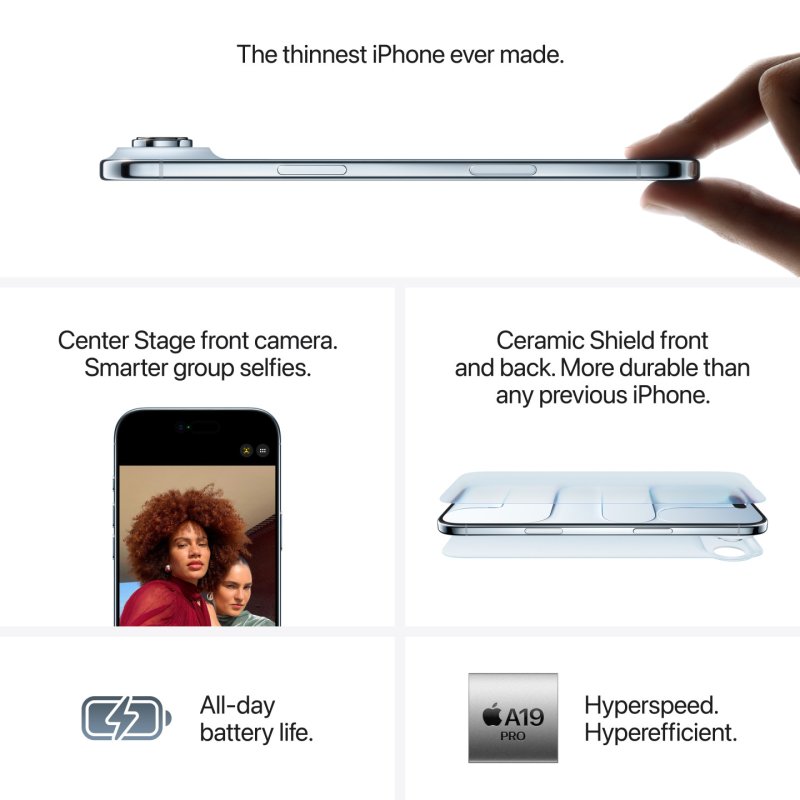 Apple iPhone Air 16,5 cm (6.5") Double SIM iOS 26 5G USB Type-C 512 Go Blanc