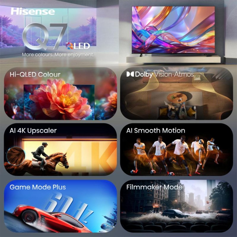 Hisense 43Q7S 109.2 cm (43") 4K Ultra HD Smart TV Wi-Fi Black
