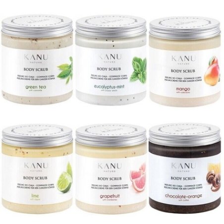 Kanu Nature Body Scrub Green Tea Chamomile Lime Algae Mint Orange Coffee 350g