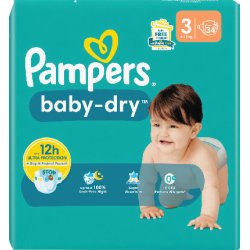 Pampers Couche baby-dry, taille 3 Midi, Single Pack
