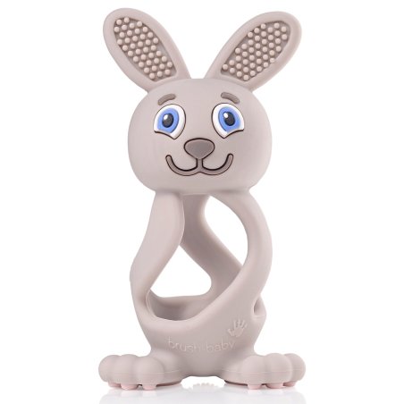 Brush Baby Bobbie Bunny Teether Cappuccino Grey