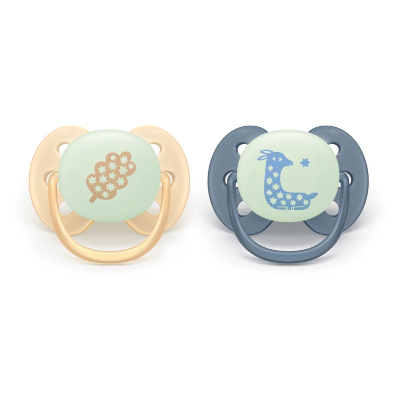 Philips Avent Scf09403 Ultrasoft Night Pacifiers 618 Months 2 Pieces