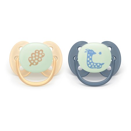 Philips Avent Scf09403 Ultrasoft Night Pacifiers 618 Months 2 Pieces