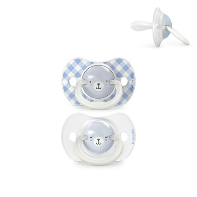 Suavinex Night & Day2 Pacifiers With Symmetrical Nipples Sx Pro 0 To 6 Months Color Blue