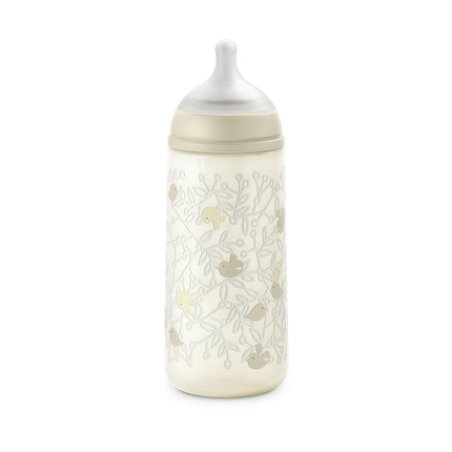 Suavinex Birdies Bottle With Symmetrical Nipple Fast Flow 360 Ml 6 Months And Up Color Beige