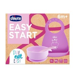 Chicco Silicone Feeding Set 6 Months And Older Pink