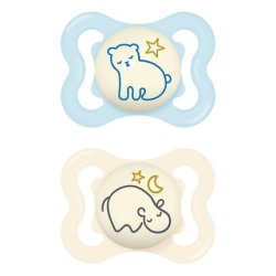 Mam Supreme Night Pacifier 26 Months Silicone Blue 2 Pack
