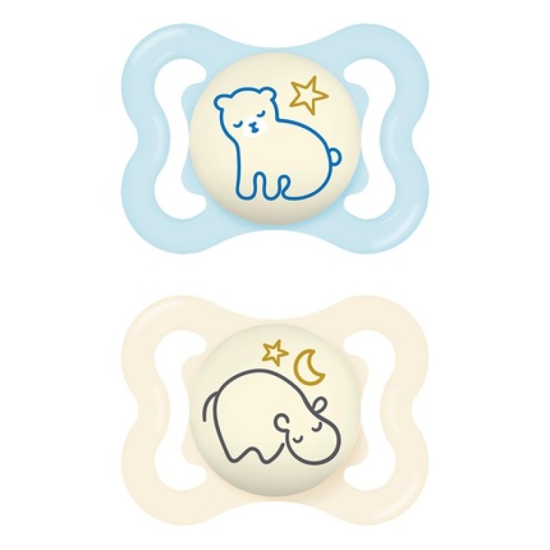 Mam Supreme Night Pacifier 26 Months Silicone Blue 2 Pack