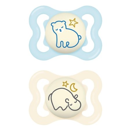 Mam Supreme Night Pacifier 26 Months Silicone Blue 2 Pack