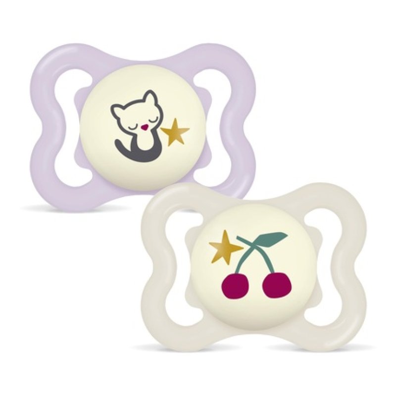 Mam Supreme Night Pacifier 26 Months Silicone Pink 2 Pack