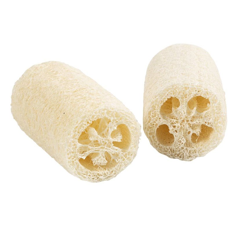 Creativ Company - Natural Loofah Sponge - Light Natural - L: 10 cm, Dia: 5,5-8 cm, 2 pc/1 pack (70028)