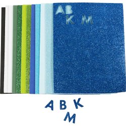 Creativ Company - Foam Sheets, size 14x25 cm, thickness 2 mm, blue/green harmony, 12 sheet/ 1 pack (790481)