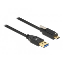 DeLOCK SuperSpeed USB (USB 3.2 Gen 2) Cable Type-A male to USB Type-C male with screw on top 2 m