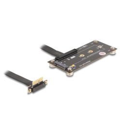 Delock Adapter PCIe 3.0 x1 Stecker 90° gewinkelt zu M.2 Key M Buchse mit Kabel 10 cm