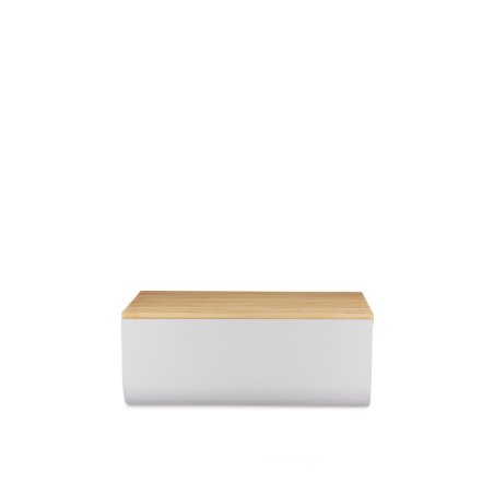 BG03 WG Mattina Brotkasten, Stahl Bambusholz, Warm Grey