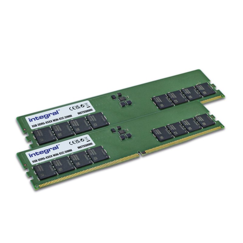 Integral 64GB (2x32GB) PC RAM MODULE DDR5 5600MT/s PC5-44800 UNBUFFERED NON-ECC DIMM 1.1V 2GX8 CL46