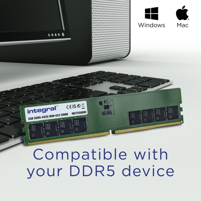 Integral IN5T32GNJRDXK2 module de mémoire 64 Go 2 x 32 Go DDR5 288-pin DIMM