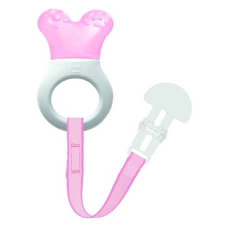 Mam Mini Cooler Teether & Clip Pink With Waterfilled Part And Clip For Babies 2 Months And Older