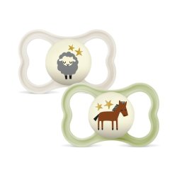 Mam Supreme Night Pacifier 6 Months Silicone Neutral 2 Pack