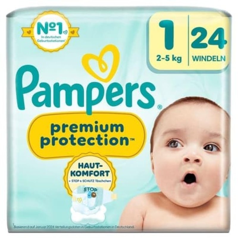 Pampers Premium Protection Diapers Size 1 2-5 Kg
