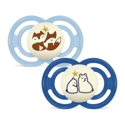 Mam Perfect Night Pacifier 6 Months Silicone Zula Double Pack