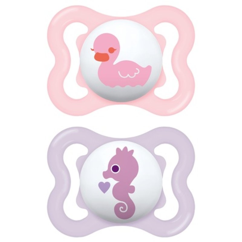 Mam Air Symmetrical Silicone Pacifier 0 Months R Pack Of Two