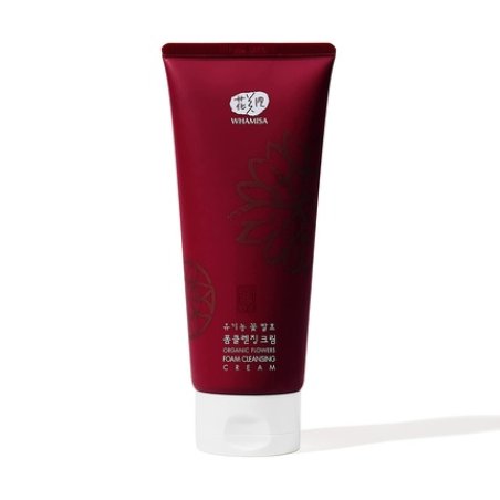 WHAMISA Organic Flowers Foam Cleansing Cream with Aloe Vera, Chrysanthemum, and Green Tea Extract 200ml