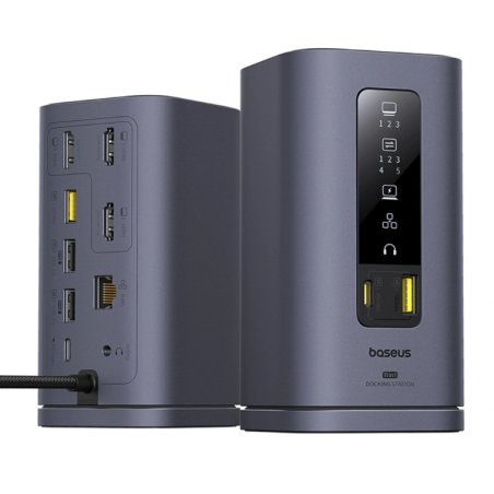 Baseus B00568101813-01 station d'accueil Avec fil USB 3.2 Gen 1 (3.1 Gen 1) Type-C Gris