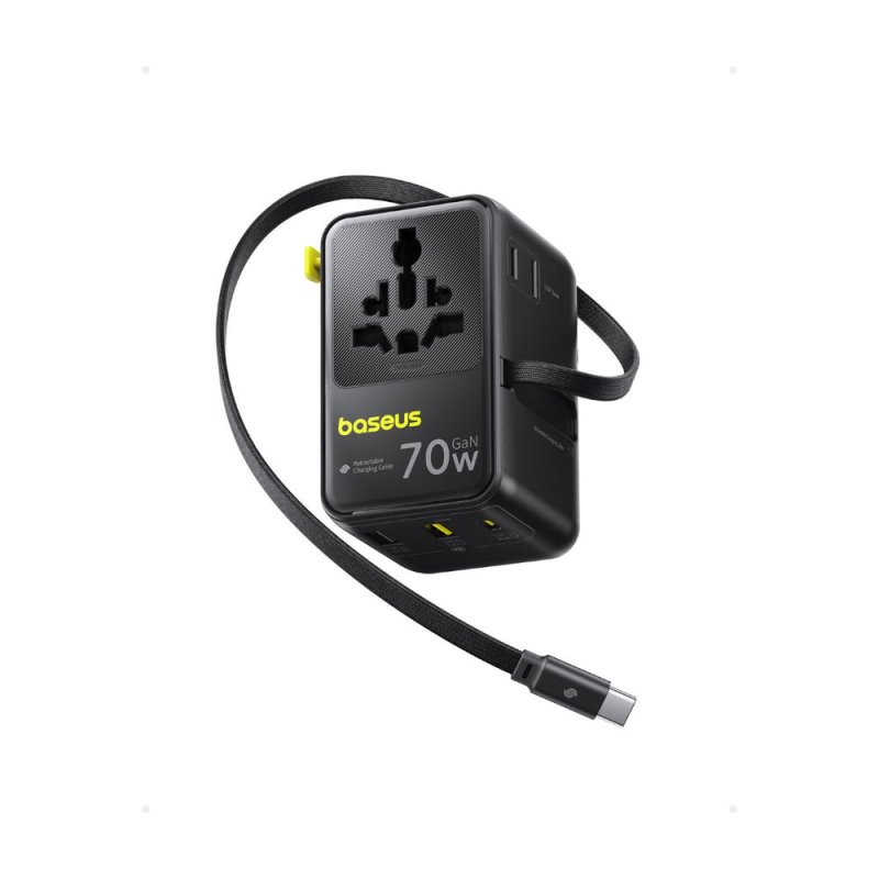 EnerCore CG11 Charger Retractable 2AC 2U 70W Black