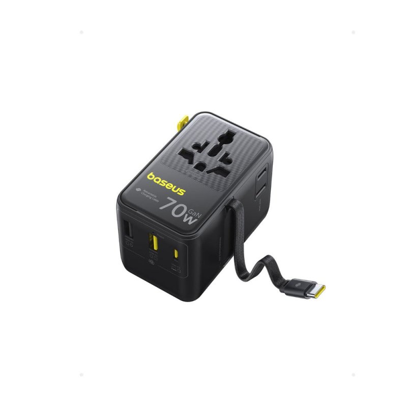 EnerCore CG11 Charger Retractable 2AC 2U 70W Black