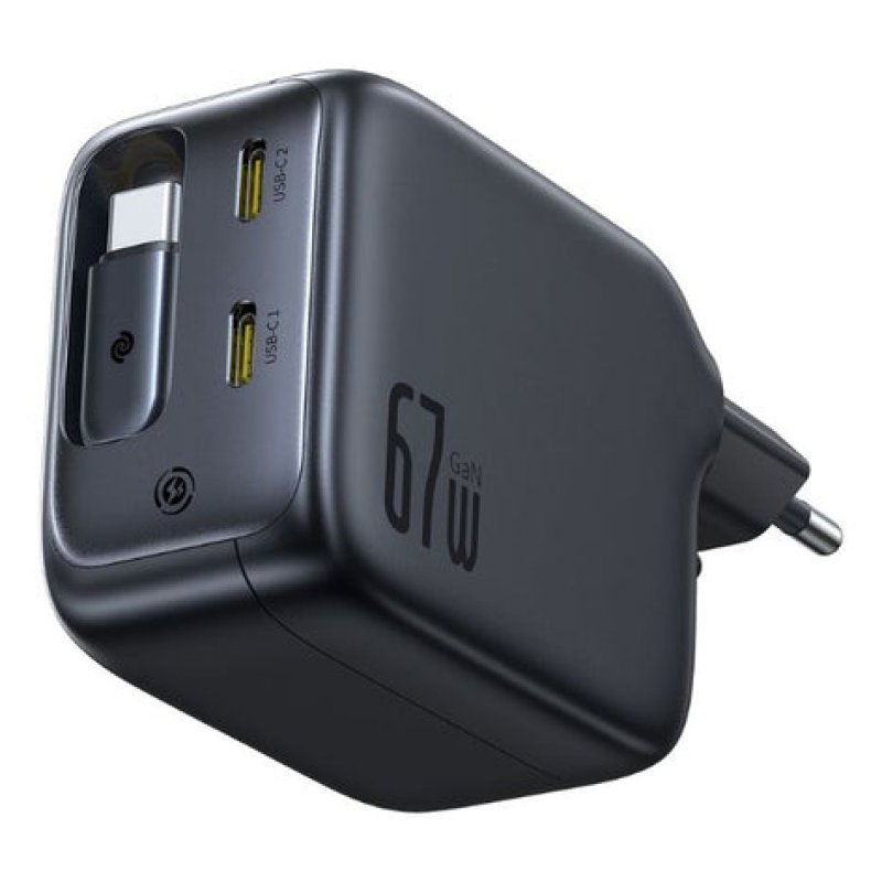 EnerCore CJ11 Charger Retractable 3C 67W EU Black