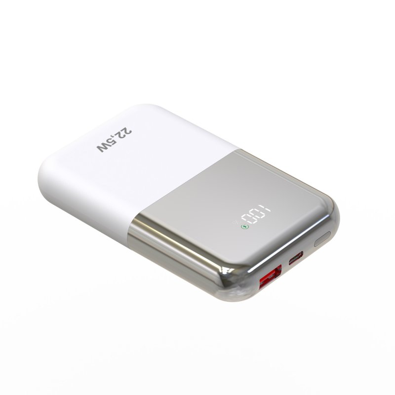 LEOTEC POWERBANK 10000MAH 22,5W PD20W CARGA RAPIDA BLANCO/PLATA 1USB-C 1 USB-A INCLUYE CABLE USB-A A