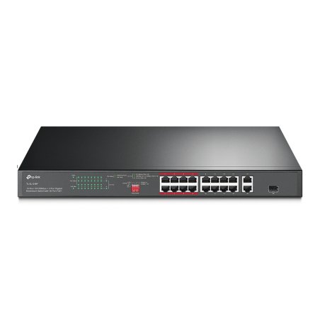 TP-Link 16-Port 10/100 Mbps 2-Port Gigabit Rackmount PoE Switch with 16-Port PoE 