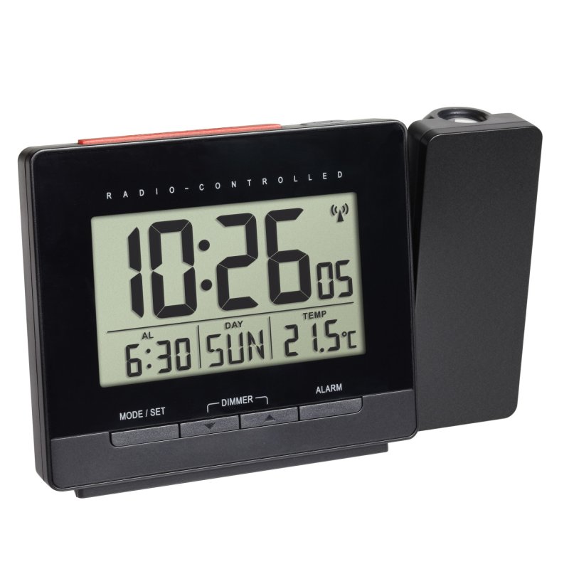 TFA-Dostmann 60.5016.01 réveille-matin Réveil numérique Noir