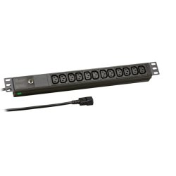 EFB 19" 1HE Steckdosenleiste für USV 12xC13, Zuleitung C14
