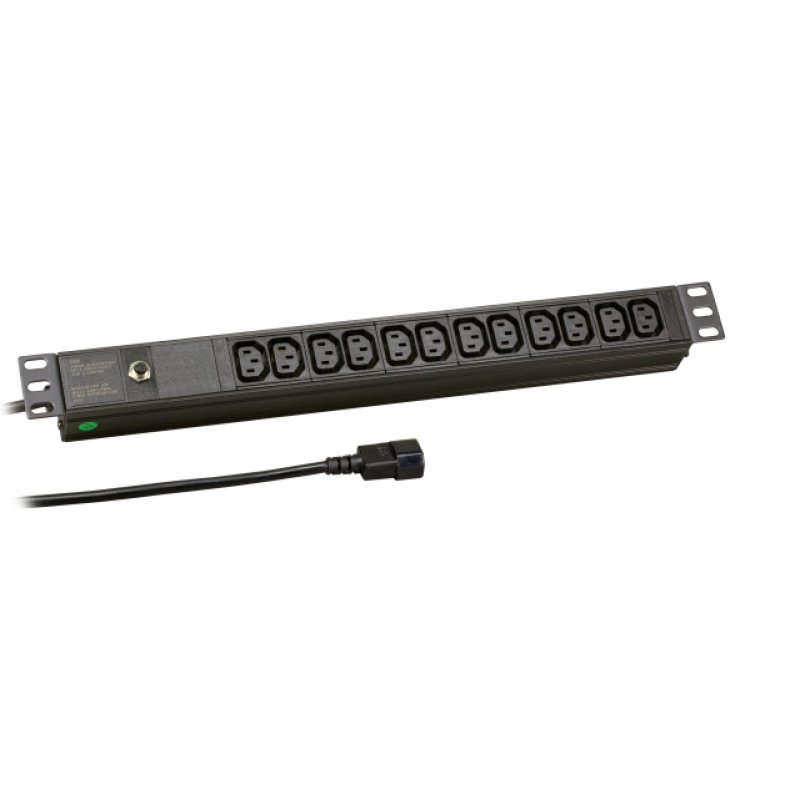EFB 19" 1HE Steckdosenleiste für USV 12xC13, Zuleitung C14