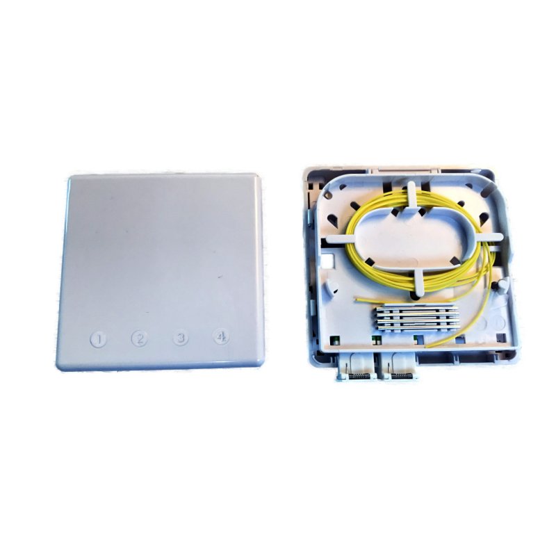 FTTH Box fr 4 Kupplungen SC-S oder LC-D 80x80 mit Kabelfhrung, Schrumpfversion