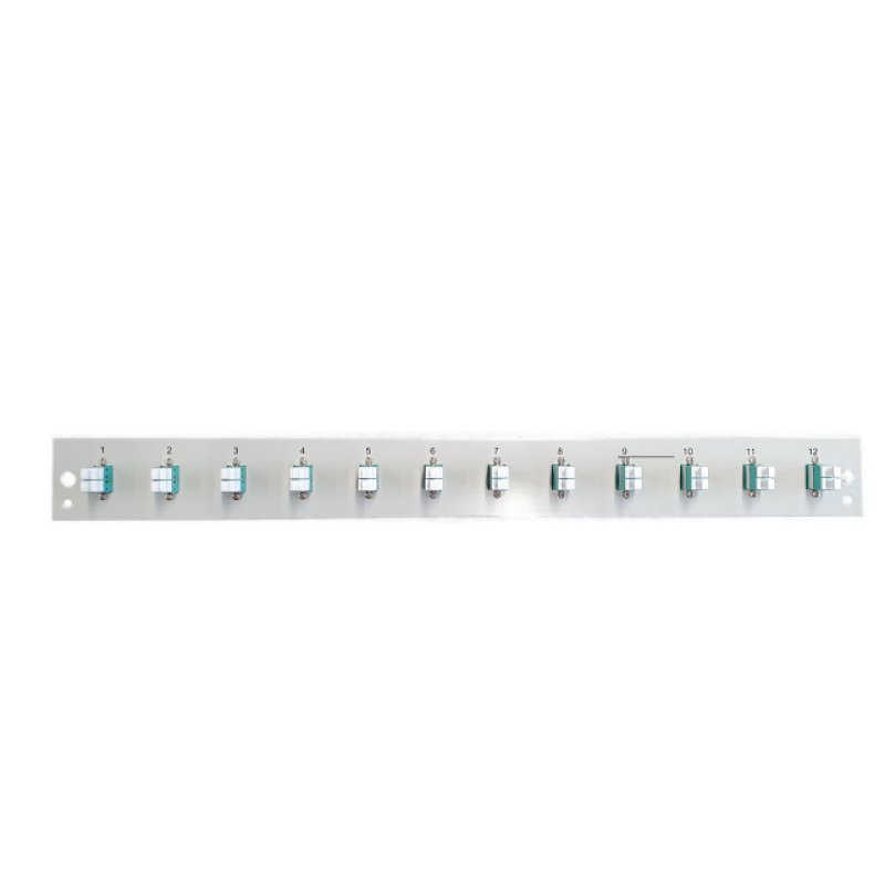 EFB Bestckte Frontblende mit 12 x LC Duplex Kupplung OM3, grau