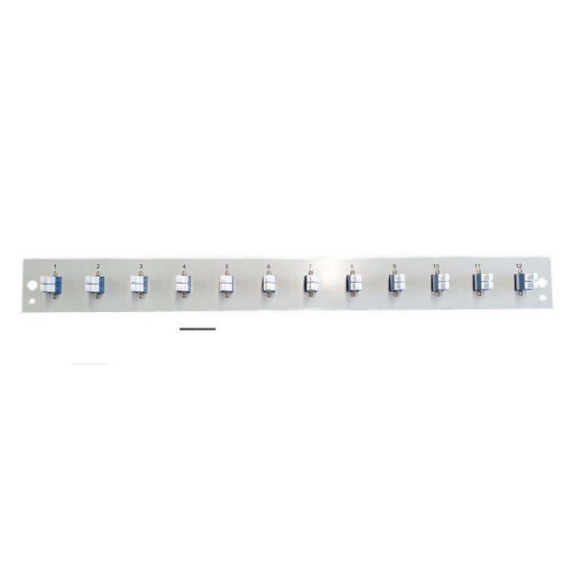 EFB Bestckte Frontblende mit 12 x LC Duplex Kupplung OM3, grau