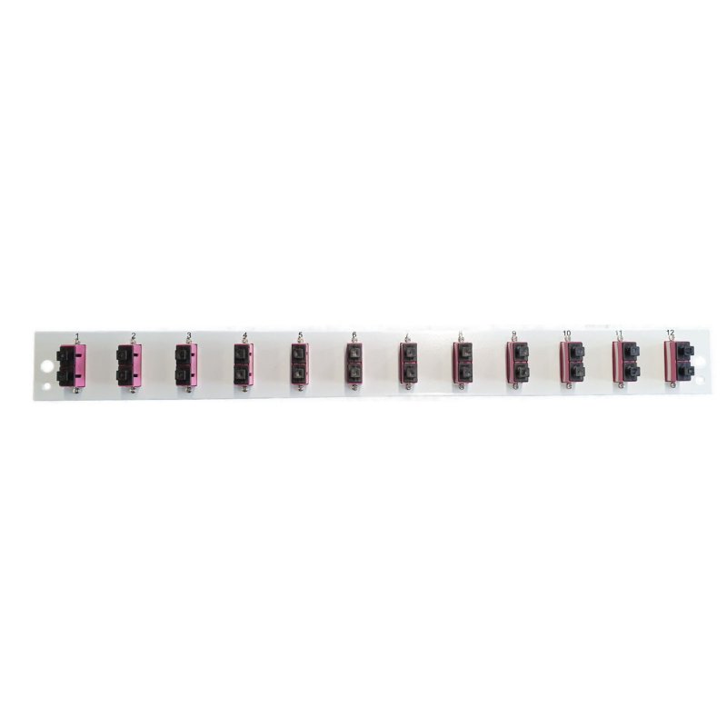 EFB Bestckte Frontblende mit 12 x SC Duplex Kupplung OM4 vertikal, schwarz