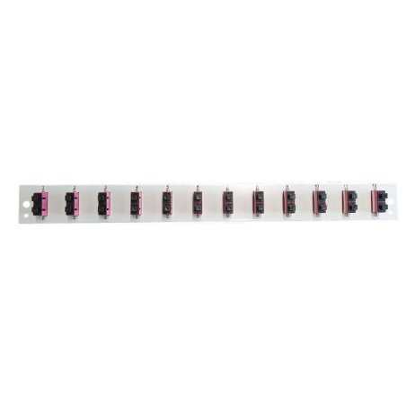 EFB Bestckte Frontblende mit 12 x SC Duplex Kupplung OM4 vertikal, schwarz