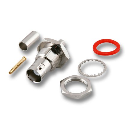 EFB BNC Einbaubuchse, Crimpversion RG58 50 Ohm mit Masseisolation
