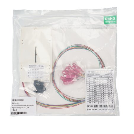 EFB Bestckte Spleikassette mit farbigen abgesetzten Pigtails SC OM4