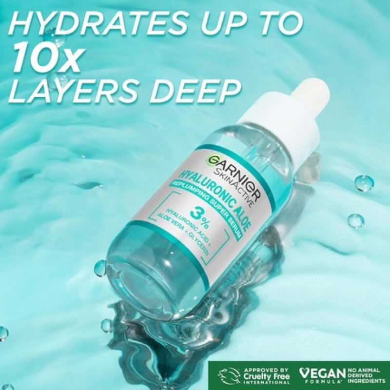 Garnier SkinActive Hyaluronic Aloe Super Serum Replumps and Hydrates Skin
