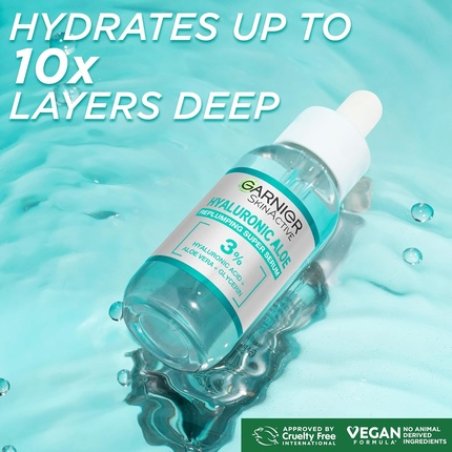 Garnier SkinActive Hyaluronic Aloe Super Serum Replumps and Hydrates Skin